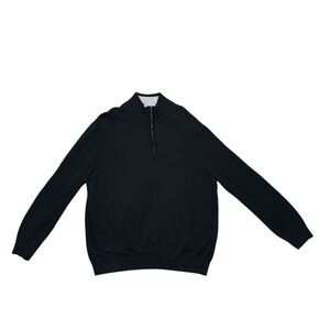 Nautica Men’s XL Black Quarter-Zip Pima Cotton Blend Pullover Sweater